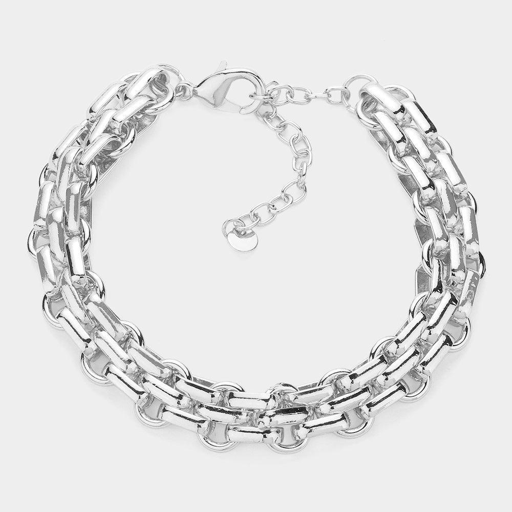 Chunky Weave Metal Chain Bracelet - Jewelry Store by Erik Rayo