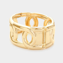 Load image into Gallery viewer, Gold Metal Hinged Bangle Bracelet
