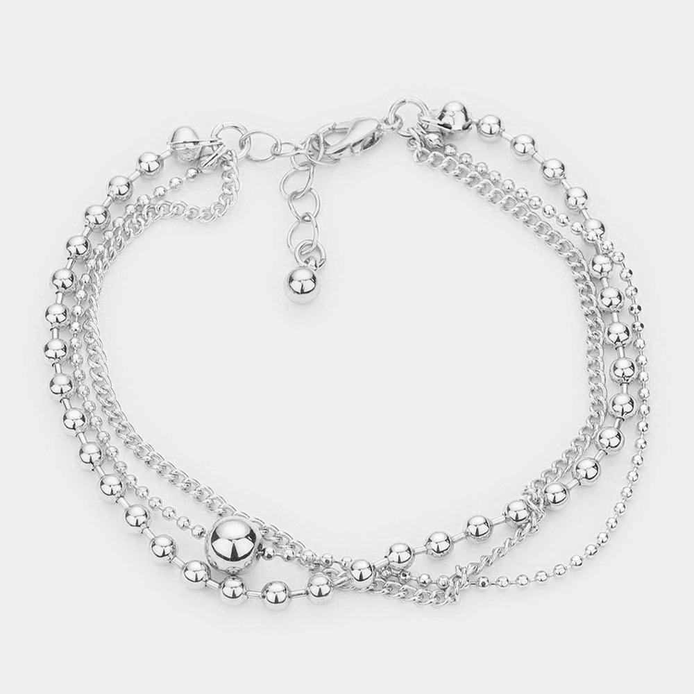 Metal Ball Pointed Triple Layered Bracelet - Jewelry Store by Erik Rayo