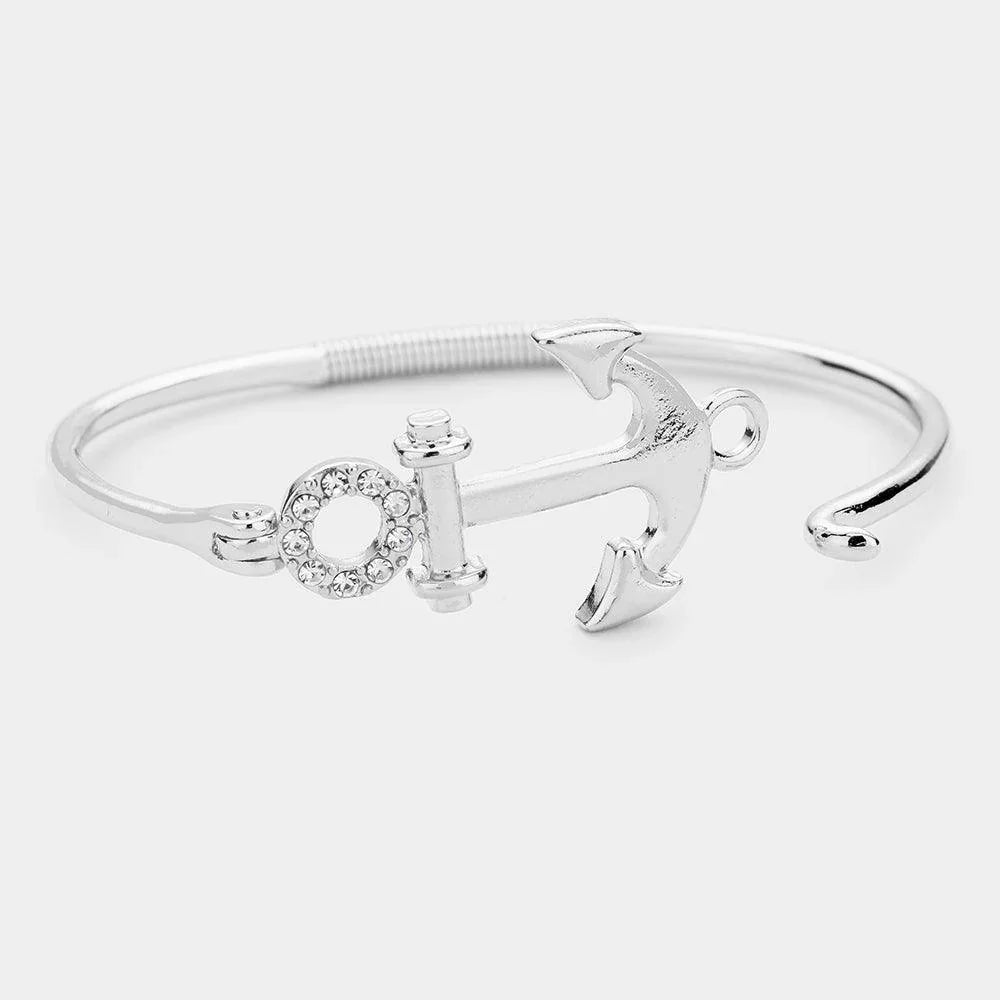 Anchor Rhinestone Metal Hook Bracelet - Jewelry Store by Erik Rayo