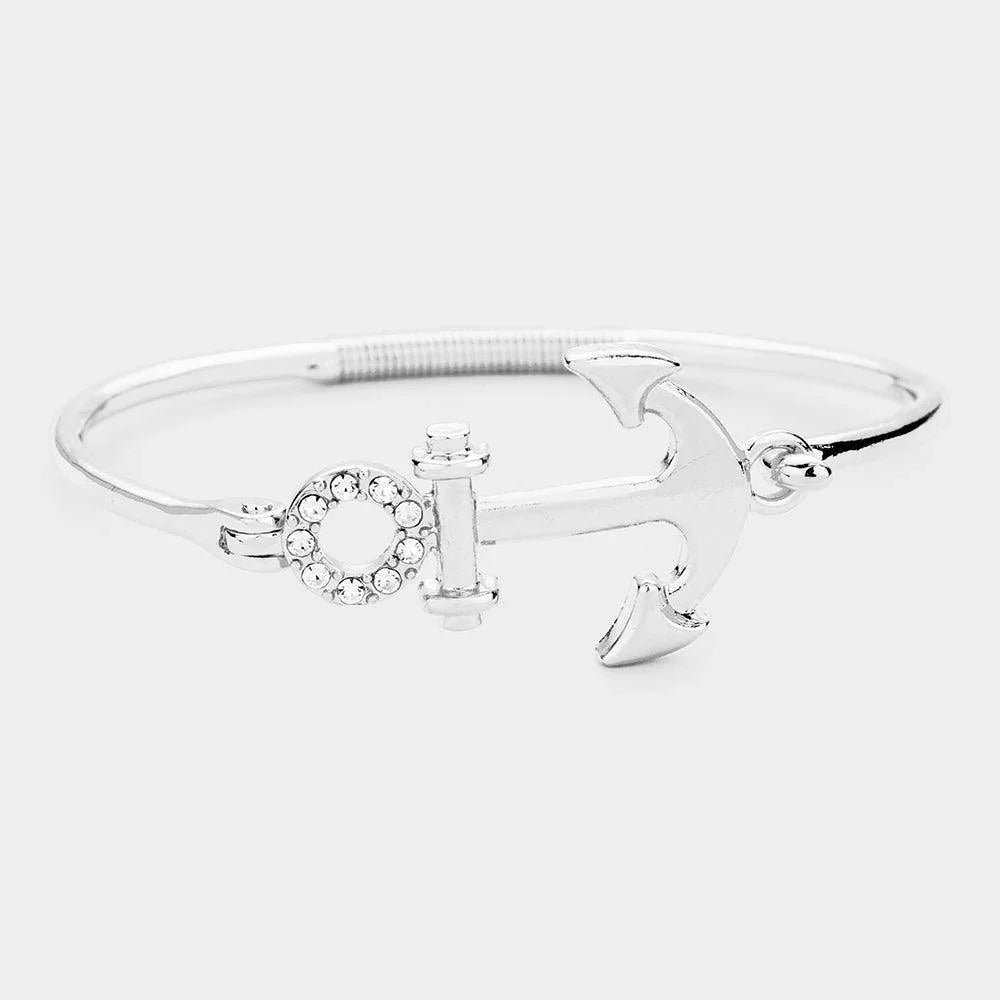 Anchor Rhinestone Metal Hook Bracelet - Jewelry Store by Erik Rayo