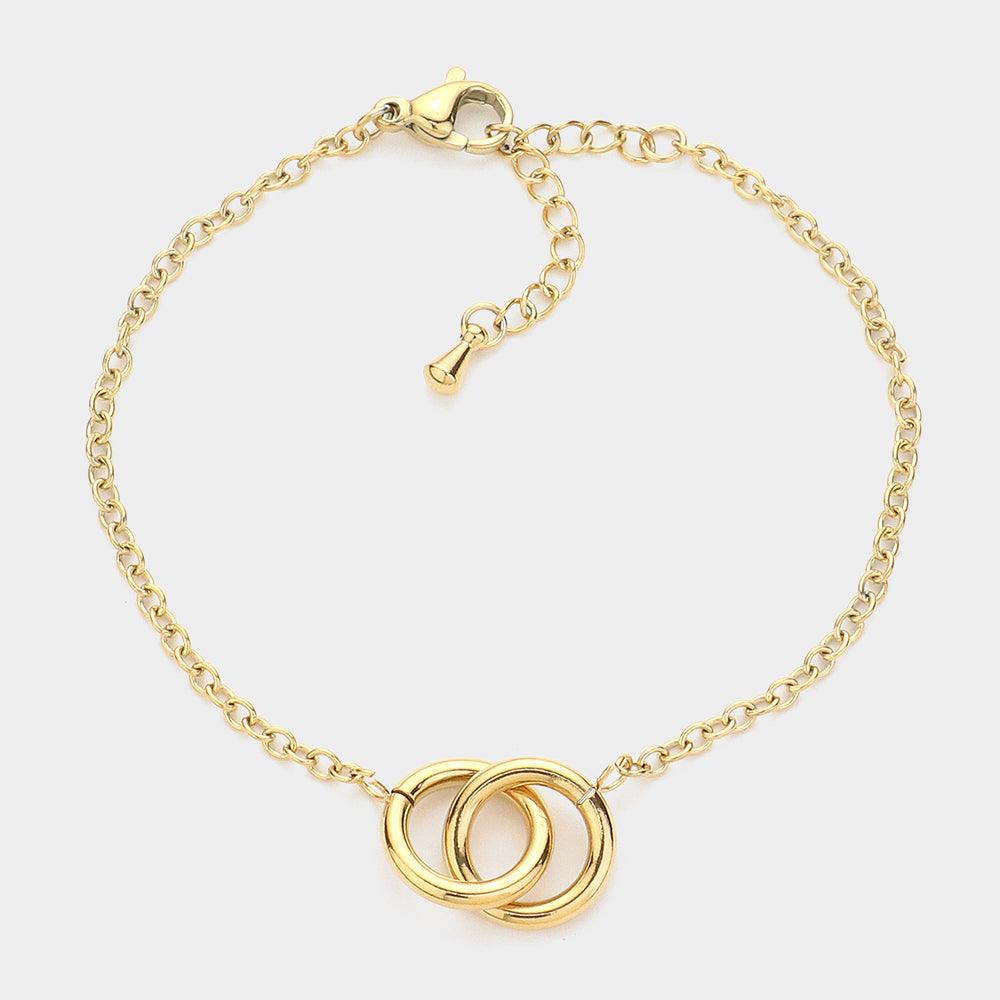 Gold Stainless Steel Infinity Chain Link Bracelet