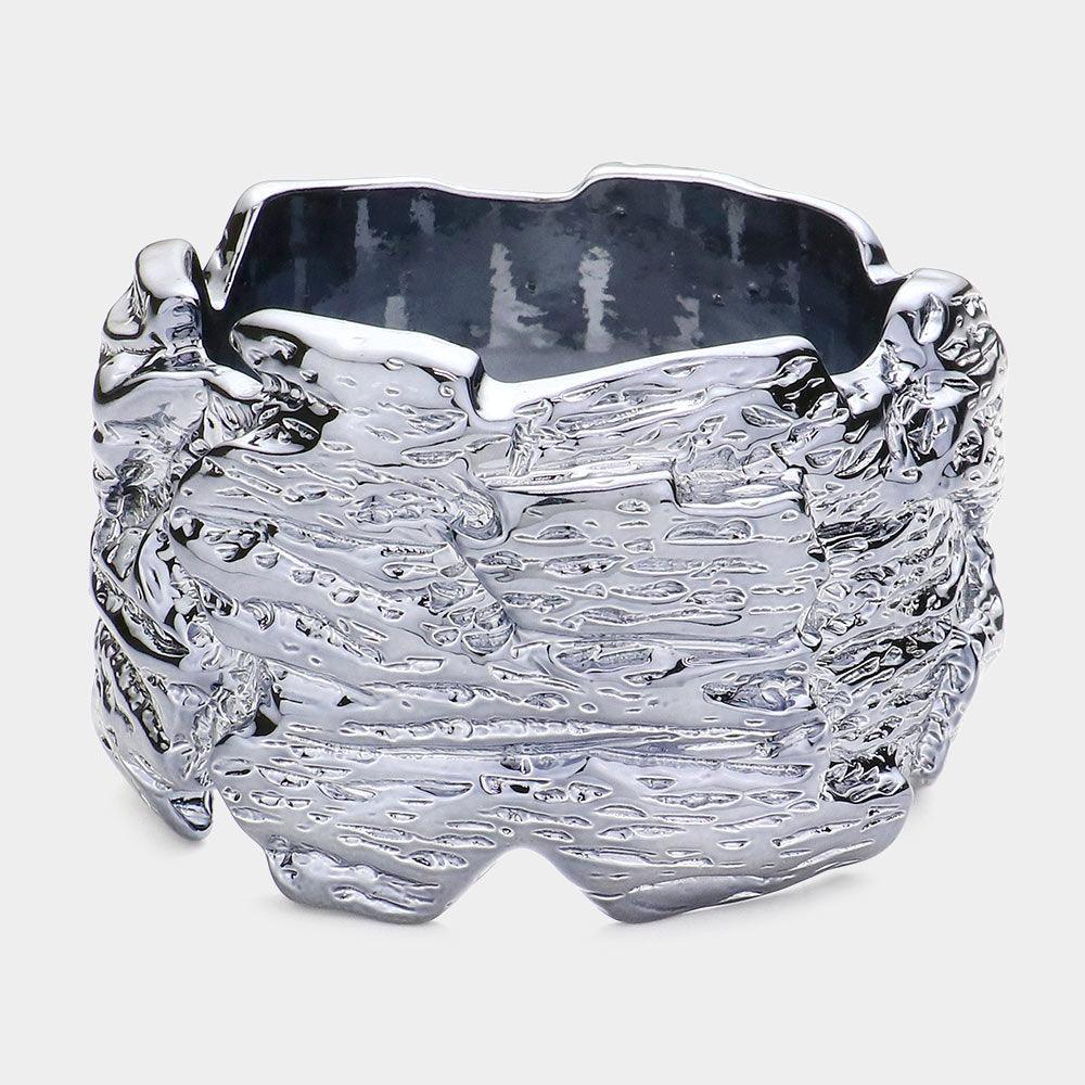 Hematite Textured Metal Bangle Bracelet - Jewelry Store by Erik Rayo