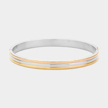 Load image into Gallery viewer, Stainless Steel Tri Color Block Bangle Bracelet
