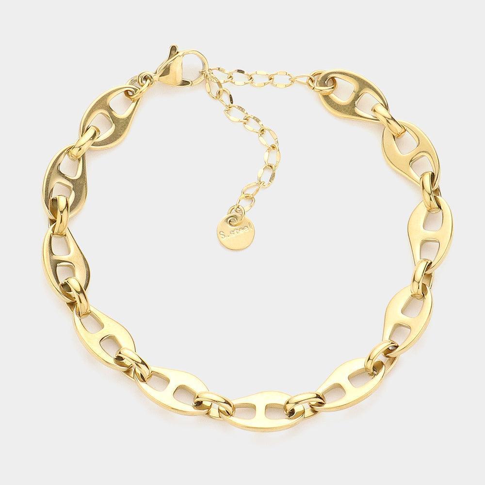 Gold Stainless Steel Mariner Link Chain Bracelet - Jewelry Store by Erik Rayo