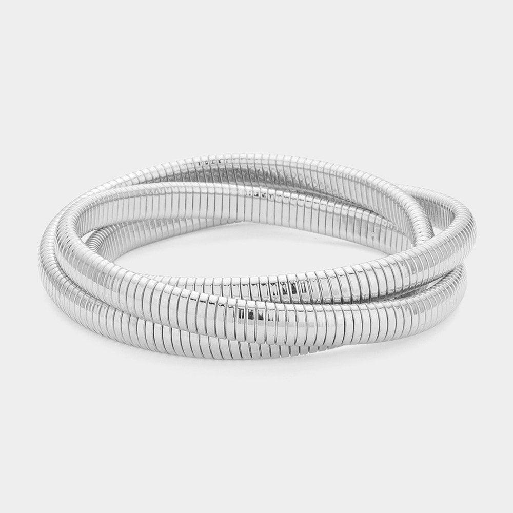 Triple Textured Metal Strand Bangle Bracelet - Jewelry Store by Erik Rayo