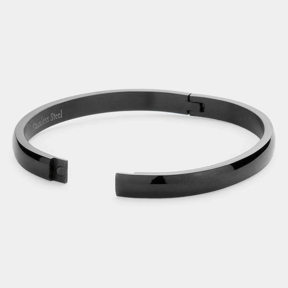 Black Stainless Steel Bangle Bracelet - Jewelry Store by Erik Rayo