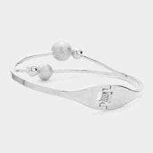 Load image into Gallery viewer, Silver Stainless Steel Metal Ball Tip Hinged Bracelet
