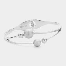 Load image into Gallery viewer, Silver Stainless Steel Metal Ball Tip Hinged Bracelet
