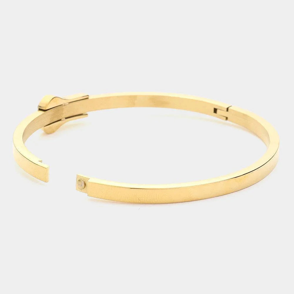 Gold Stainless Steel Metal Belt Bangle Bracelet - Jewelry Store by Erik Rayo