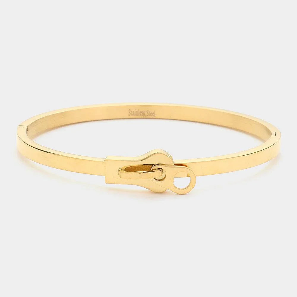 Gold Stainless Steel Metal Belt Bangle Bracelet - Jewelry Store by Erik Rayo