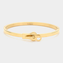 Load image into Gallery viewer, Gold Stainless Steel Metal Belt Bangle Bracelet
