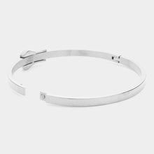 Load image into Gallery viewer, Silver Stainless Steel Metal Belt Bangle Bracelet
