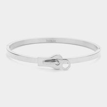 Load image into Gallery viewer, Silver Stainless Steel Metal Belt Bangle Bracelet
