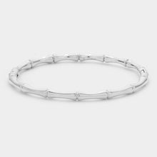 Load image into Gallery viewer, Silver Stainless Steel Metal Bamboo Bangle Bracelet
