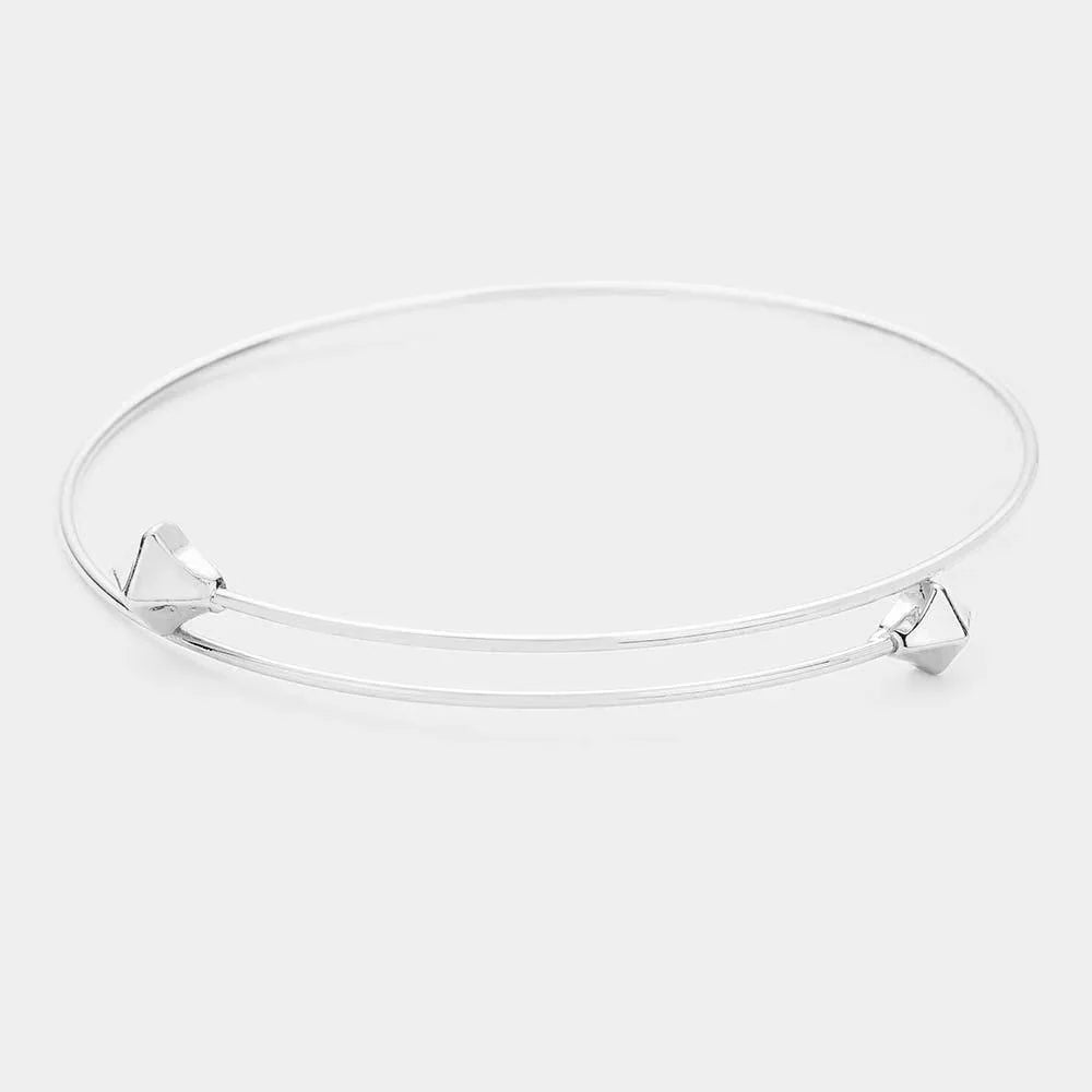 Gold White Gold Dipped Metal Rhombus End Bracelet - Jewelry Store by Erik Rayo