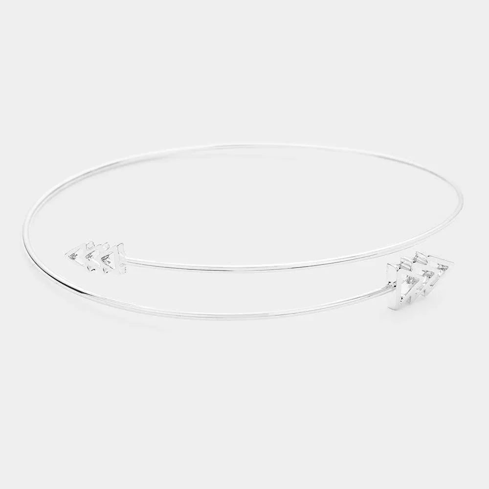 Gold White Gold Dipped Metal Triple Triangle End Bracelet - Jewelry Store by Erik Rayo