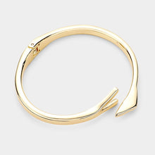 Load image into Gallery viewer, Gold Abstract Metal Hinged Bangle Bracelet
