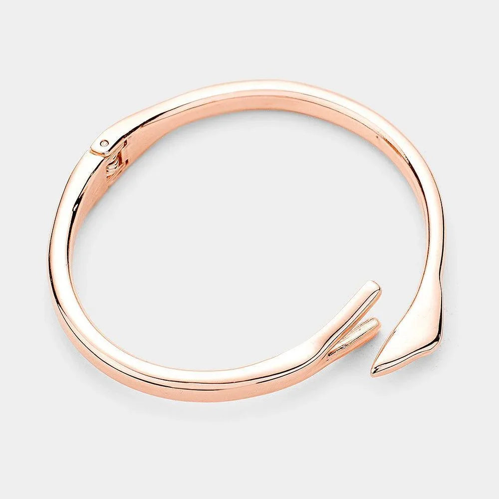 Rose Gold Abstract Metal Hinged Bangle Bracelet - Jewelry Store by Erik Rayo