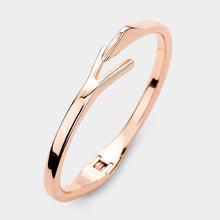 Load image into Gallery viewer, Rose Gold Abstract Metal Hinged Bangle Bracelet
