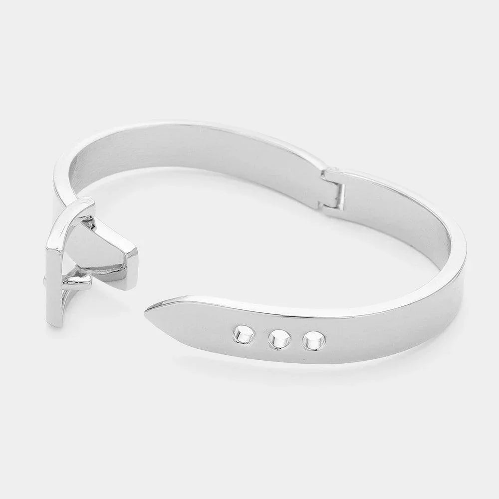 Silver Metal Belt Buckle Hinged Bangle Bracelet - Jewelry Store by Erik Rayo