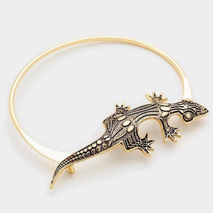 Gold Metal Lizard hook bracelet - Jewelry Store by Erik Rayo