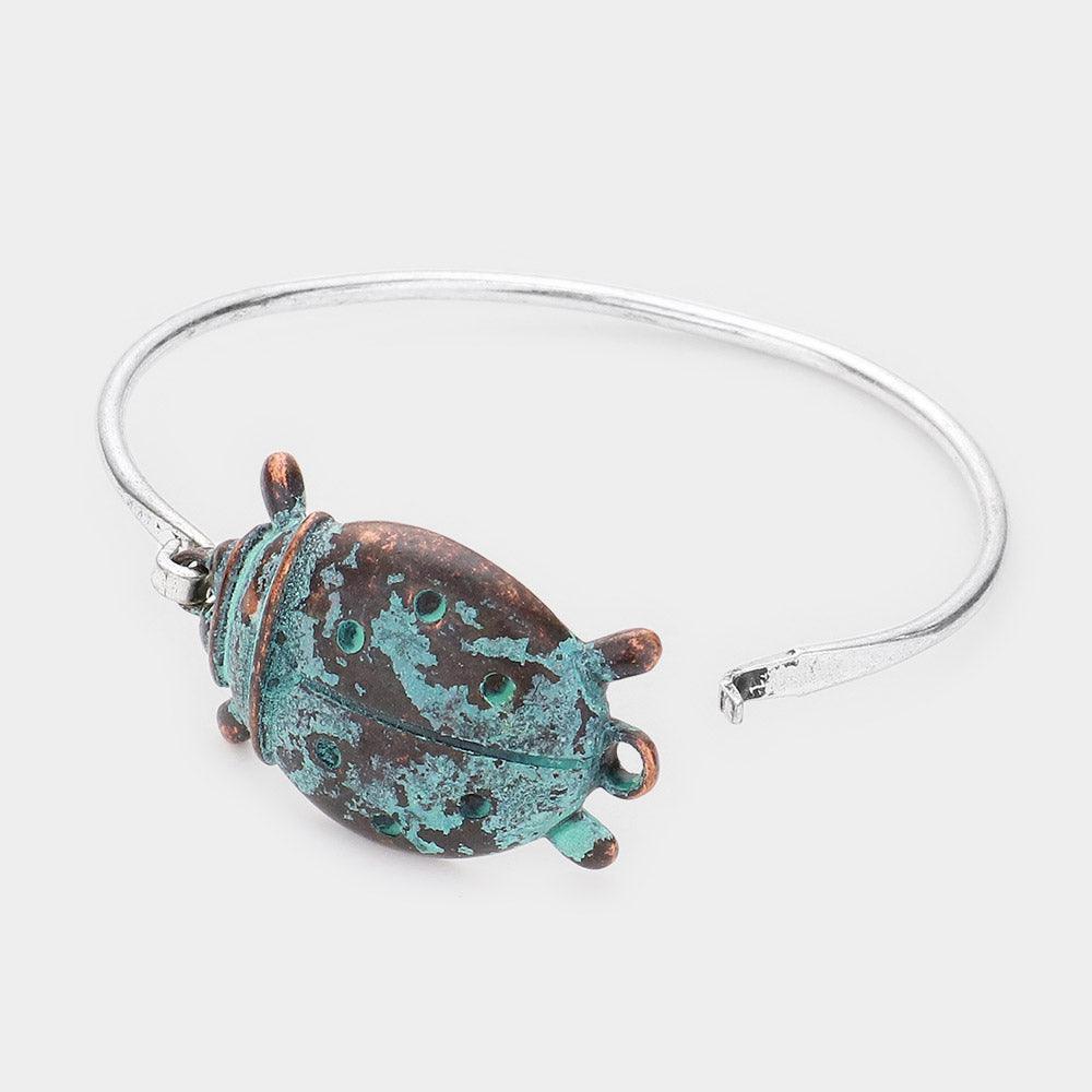 Verdigris Metal Ladybug Bangle Bracelet - Jewelry Store by Erik Rayo