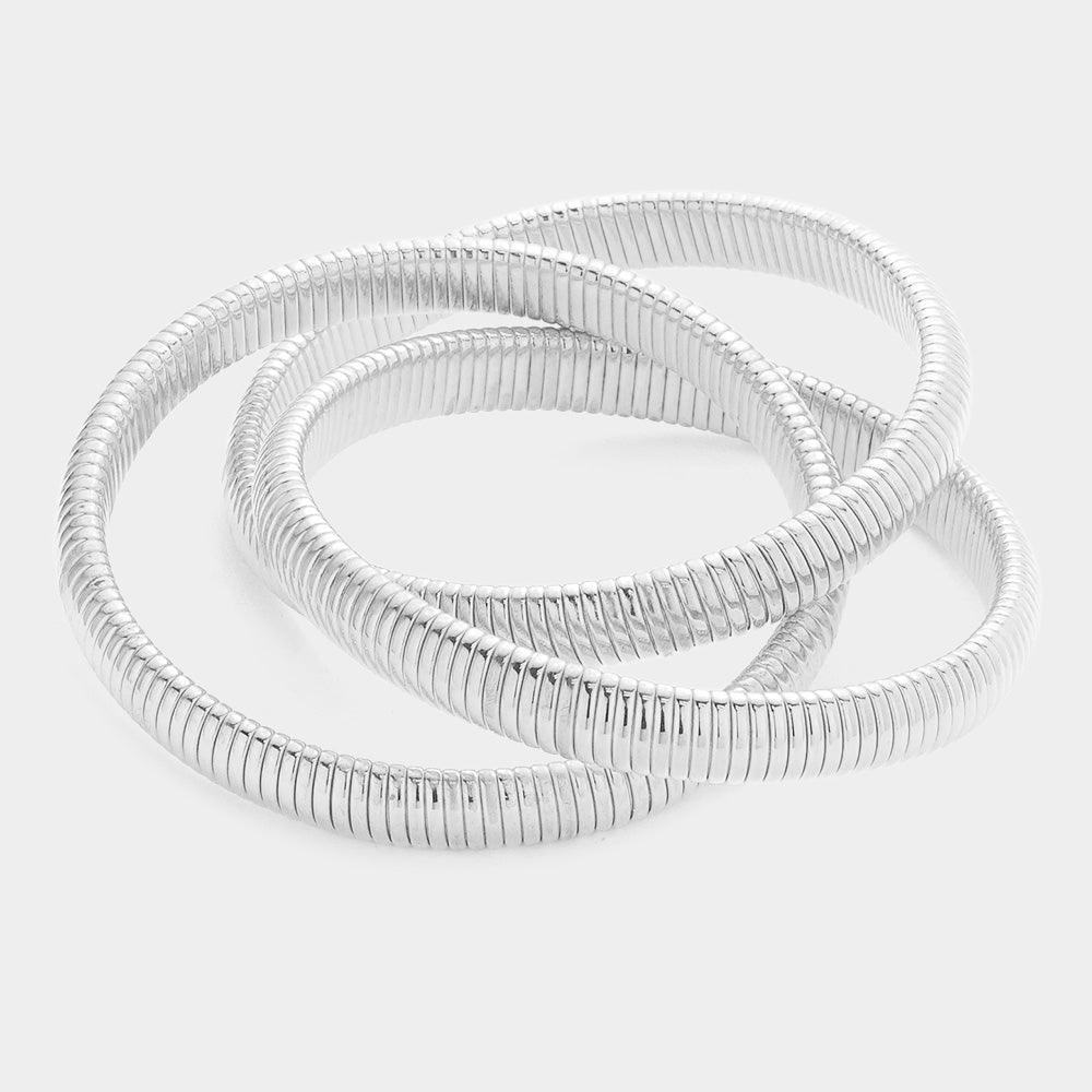 Triple Layered Metal Bangle Bracelet - Jewelry Store by Erik Rayo