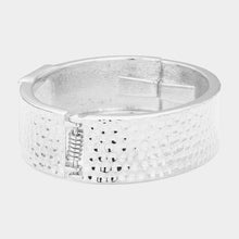 Load image into Gallery viewer, Clear Hammered Metal Bangle Bracelet
