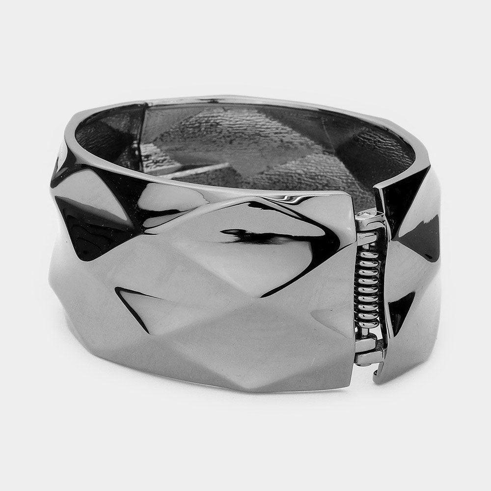 Hematite Metal Hinged Bangle Bracelet - Jewelry Store by Erik Rayo