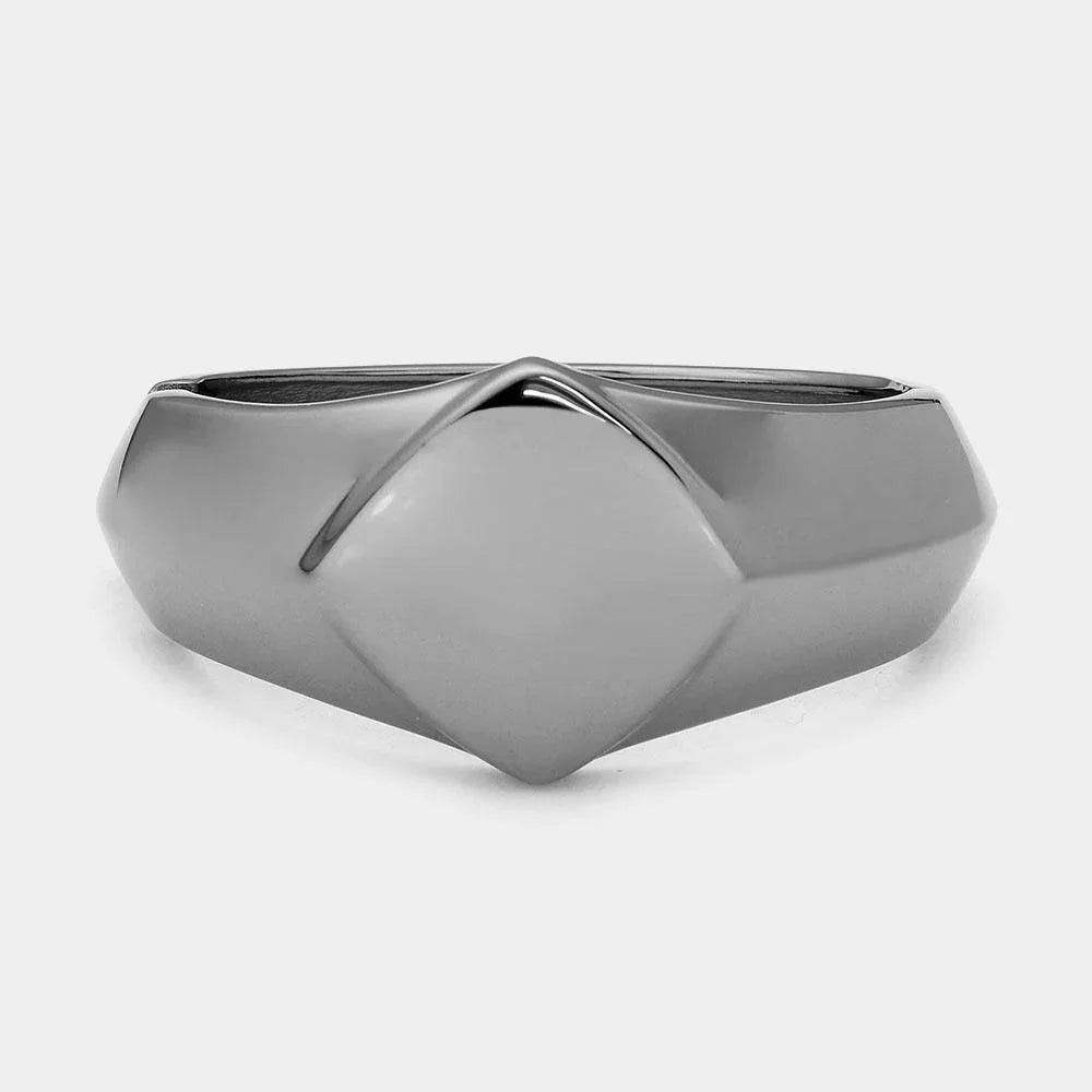 Hematite Hinged Metal Bangle Bracelet - Jewelry Store by Erik Rayo