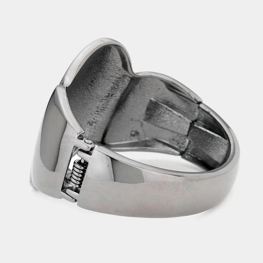 Hematite Metal Bangle Hinged Bracelet - Jewelry Store by Erik Rayo