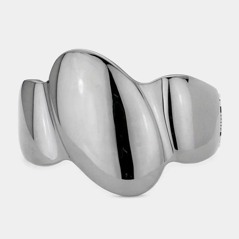 Hematite Metal Bangle Hinged Bracelet - Jewelry Store by Erik Rayo