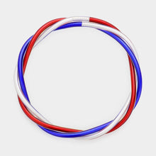 Load image into Gallery viewer, American USA Flag Triple Layered Jelly Tube Bangle Bracelet
