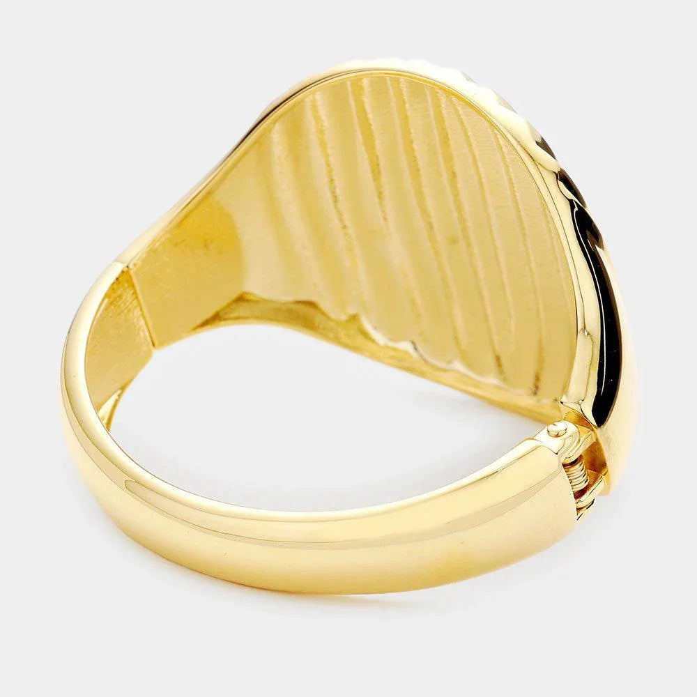 Gold Embossed Metal Bracelet - Jewelry Store by Erik Rayo