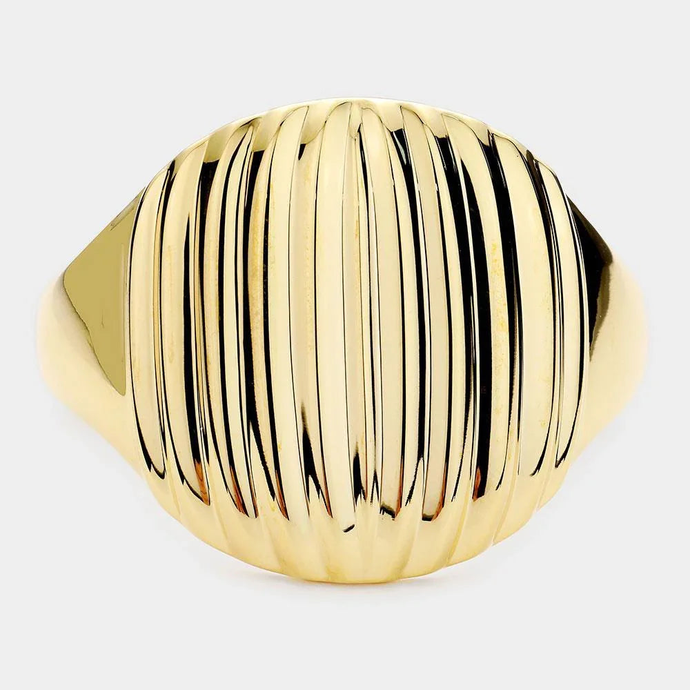 Gold Embossed Metal Bracelet - Jewelry Store by Erik Rayo