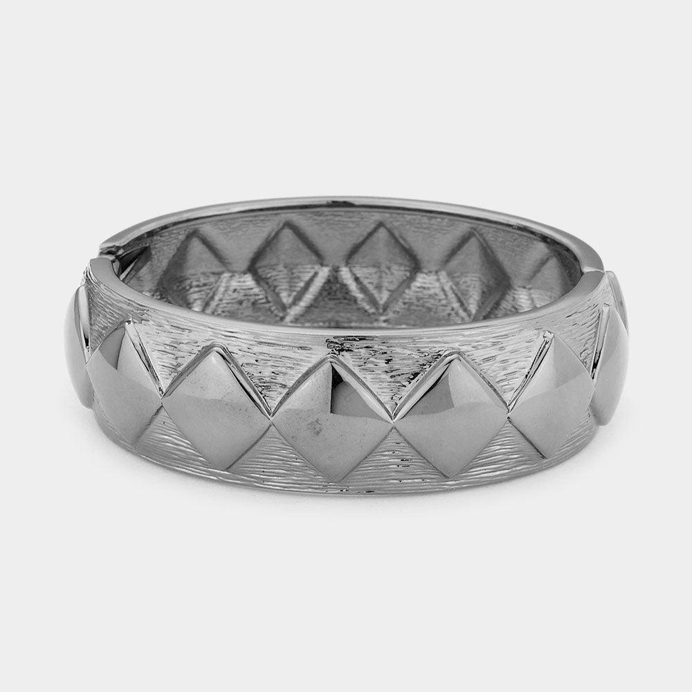 Hematite Hinged Metal Bangle Bracelet - Jewelry Store by Erik Rayo
