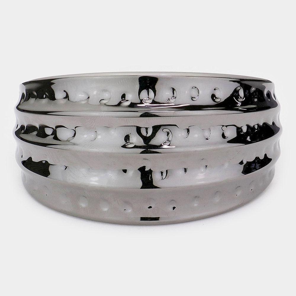 Hematite Hinged Metal Bangle Bracelet - Jewelry Store by Erik Rayo