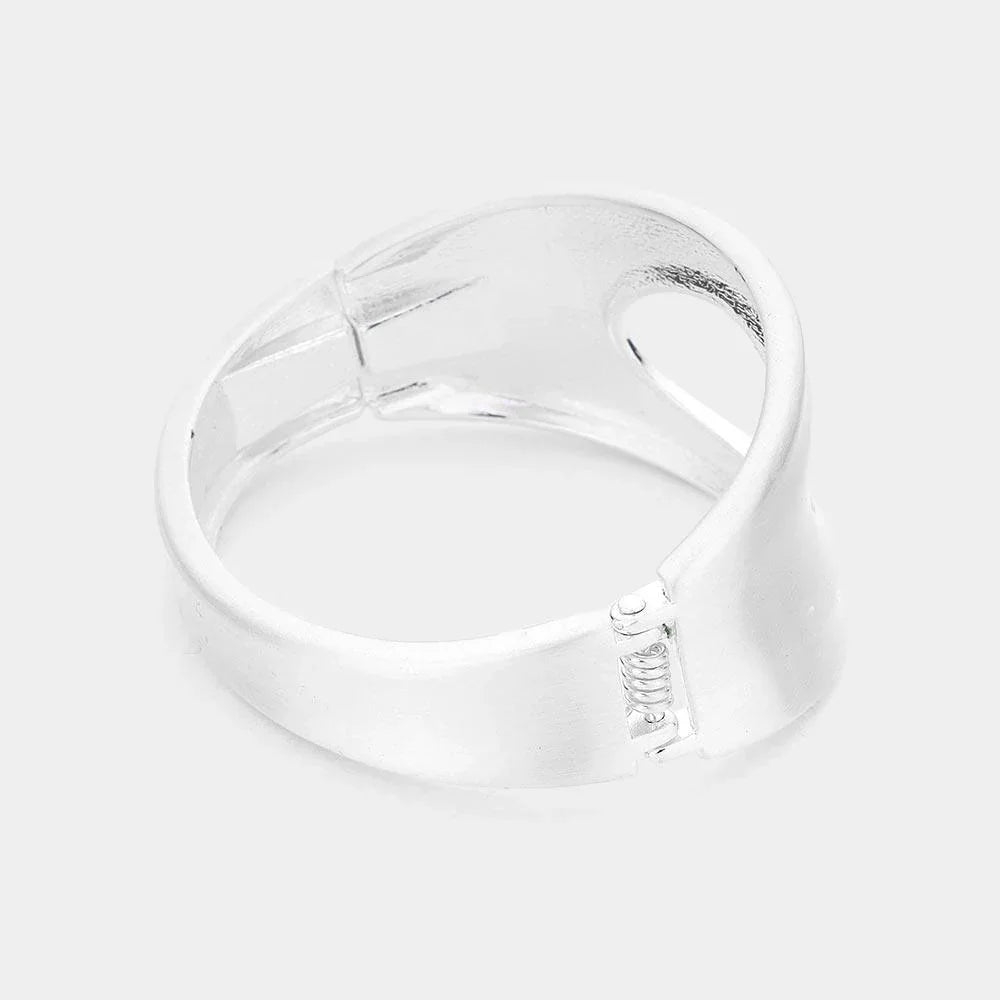 Silver Hinged Metal Bangle Bracelet - Jewelry Store by Erik Rayo