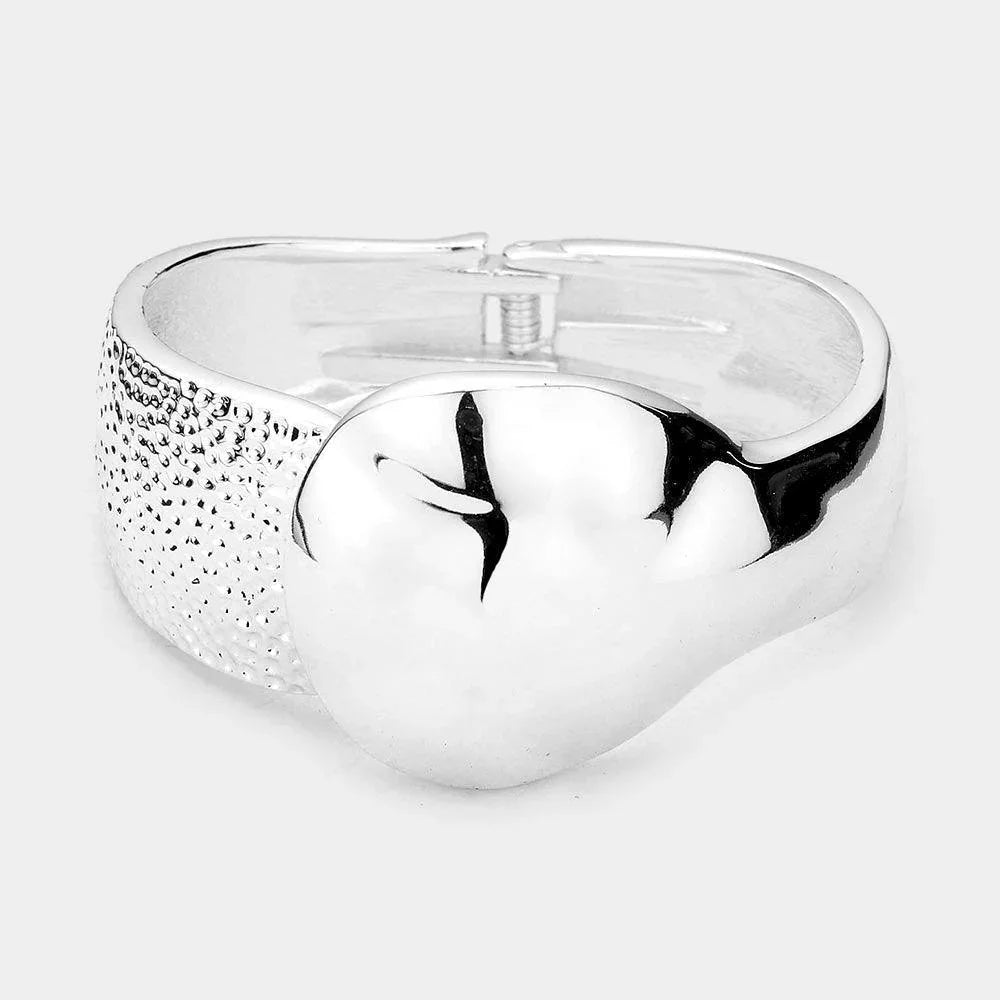 Silver Hammered Metal Bangle Bracelet - Jewelry Store by Erik Rayo
