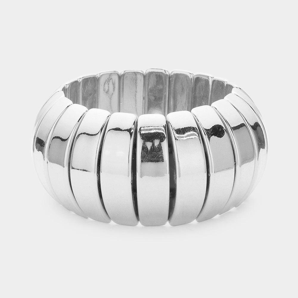 Chunky Metal Rib Stretch Bracelet - Jewelry Store by Erik Rayo