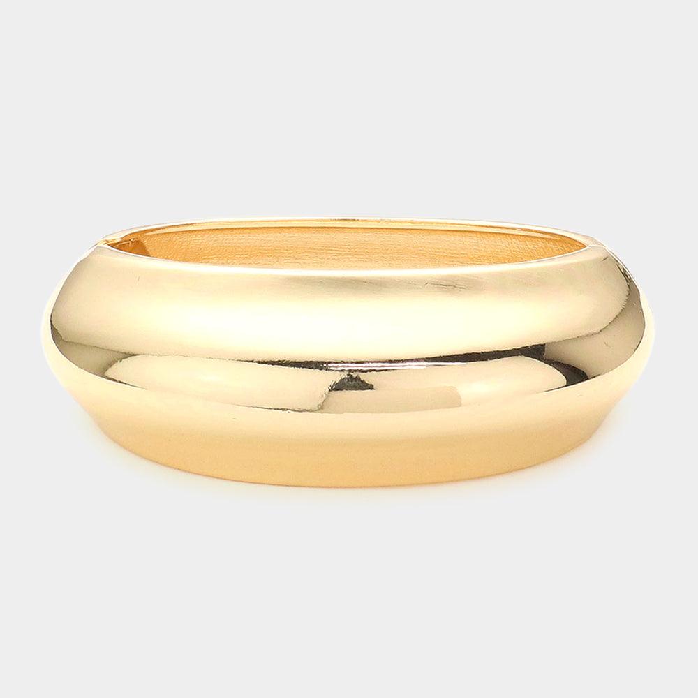 Gold Metal Bangle Hinged Bracelet