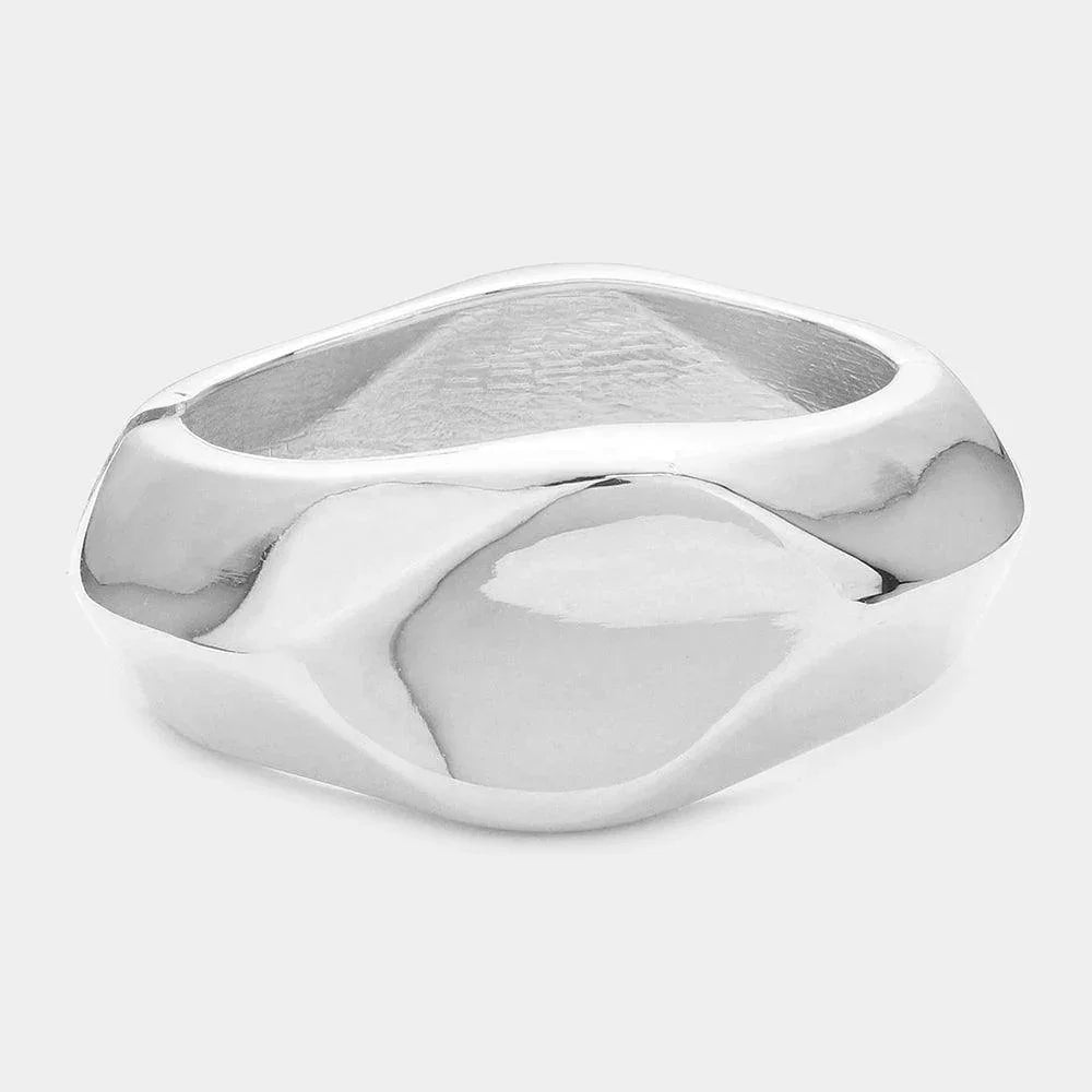Textured Metal Bangle Hinged Bracelet - Jewelry Store by Erik Rayo