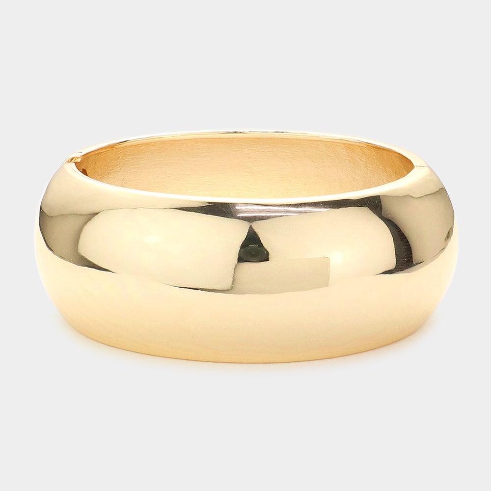 Gold Metal Bangle Hinged Bracelet