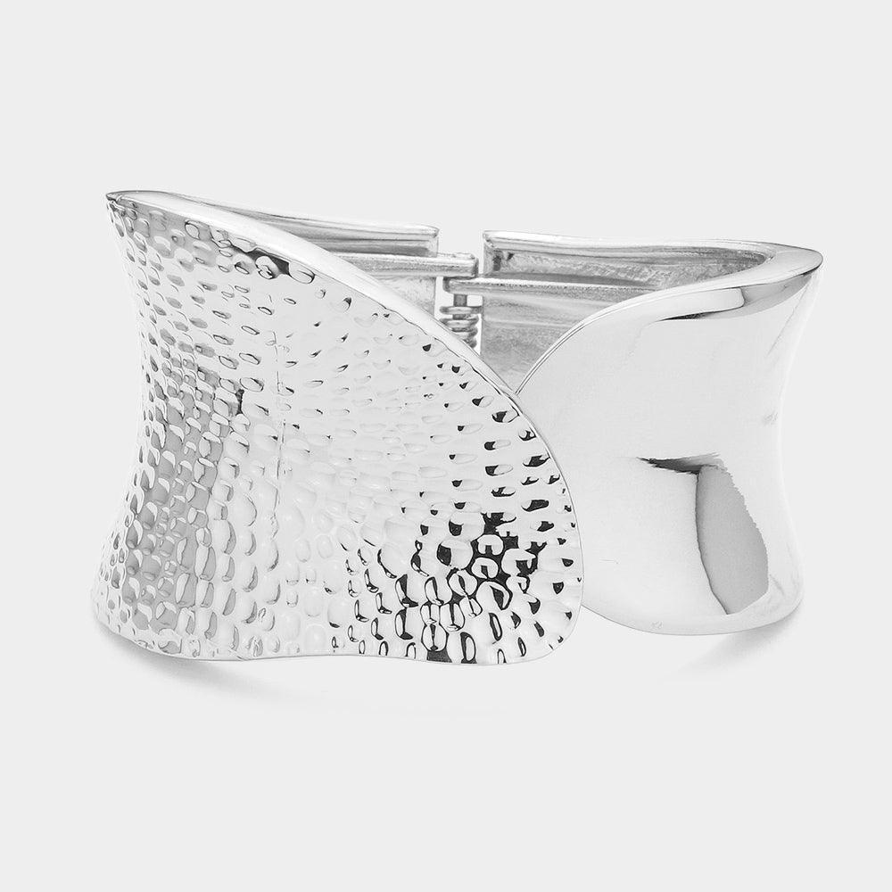 Textured Metal Hinged Bangle Bracelet - Jewelry Store by Erik Rayo