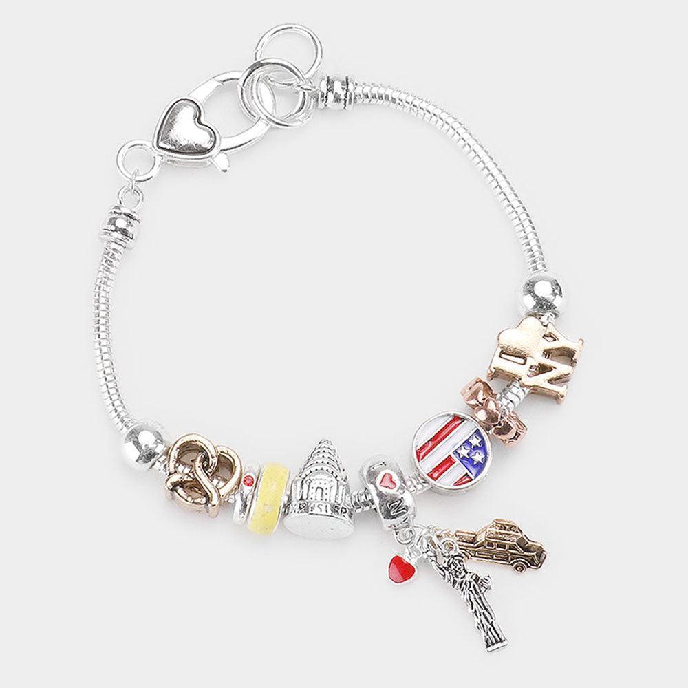 Three Tone New York Charm Multi Bead Bracelet - Jewelry Store by Erik Rayo