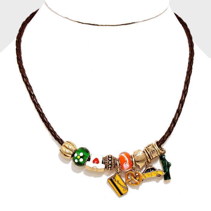 Gold NYC Yellow Cab & Metro Card Charms Multi Bead Bracelet / Necklace - Jewelry Store by Erik Rayo