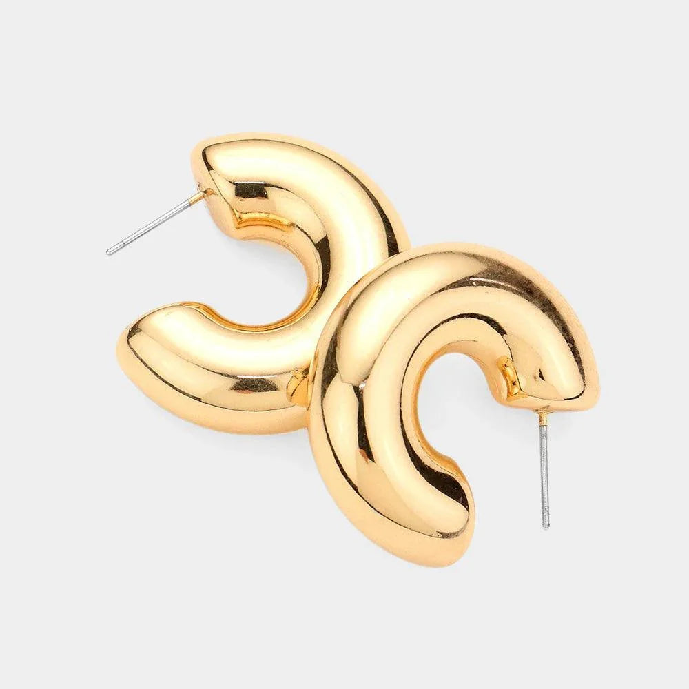 Gold Metal Hoop Earrings - Jewelry Store by Erik Rayo