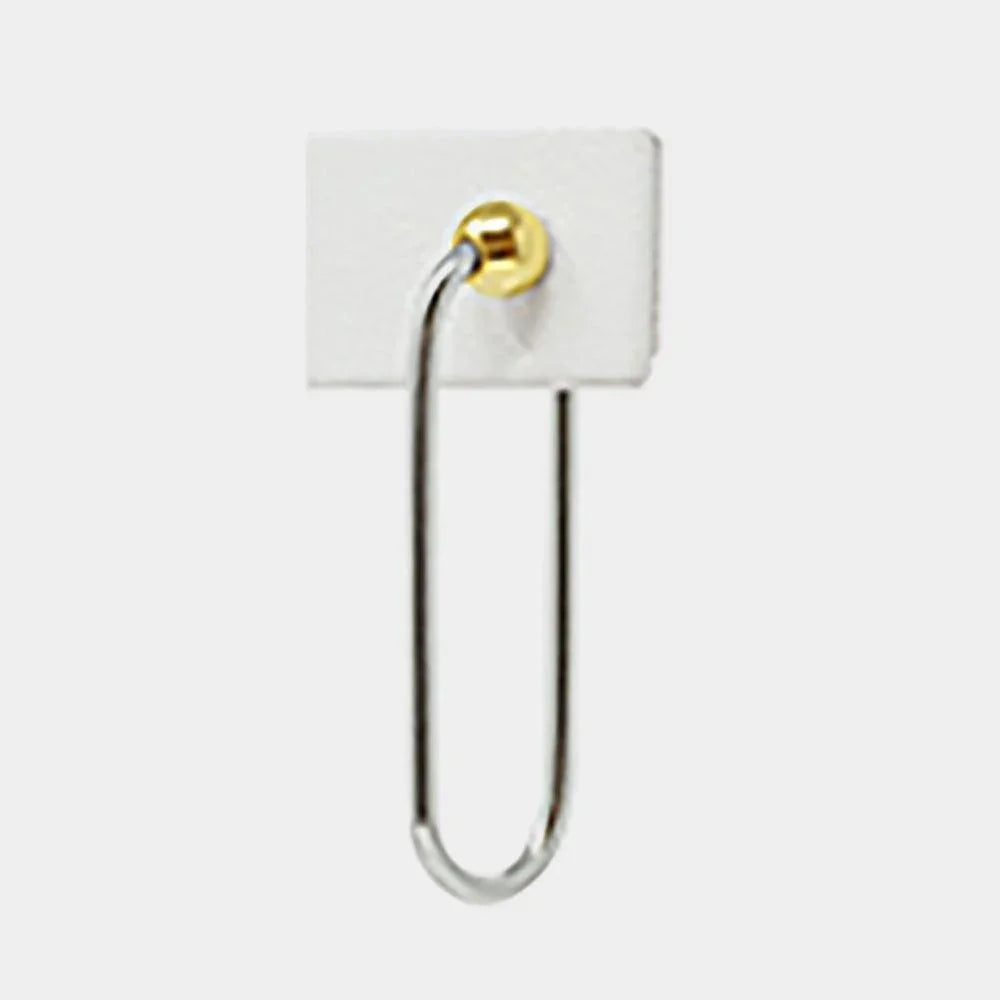 Two Tone 18K White Gold Plated Brass Metal Ball Open Oval Earrings - Jewelry Store by Erik Rayo