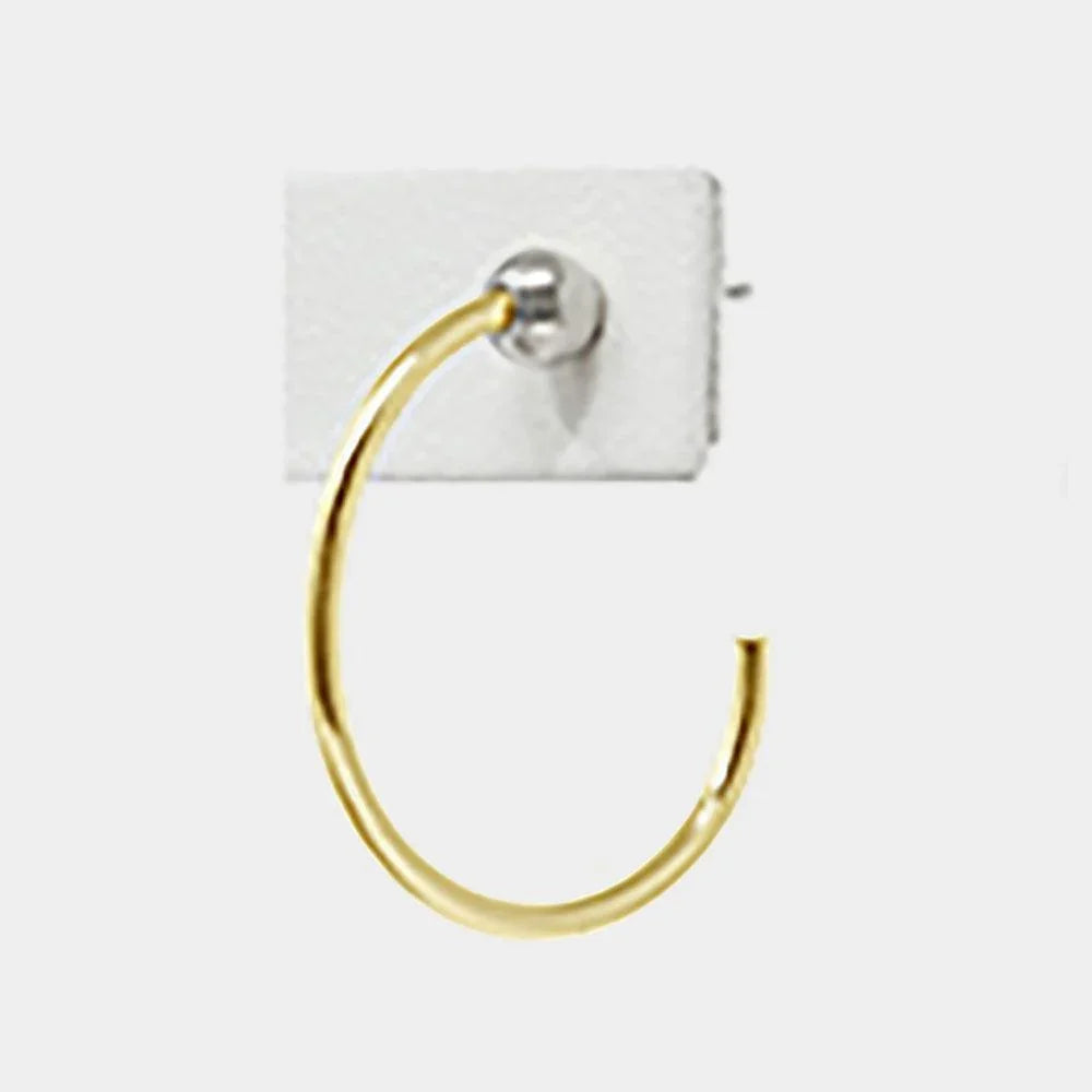 Two Tone 18K Gold Plated Brass Metal Ball Half Hoop Earrings - Jewelry Store by Erik Rayo
